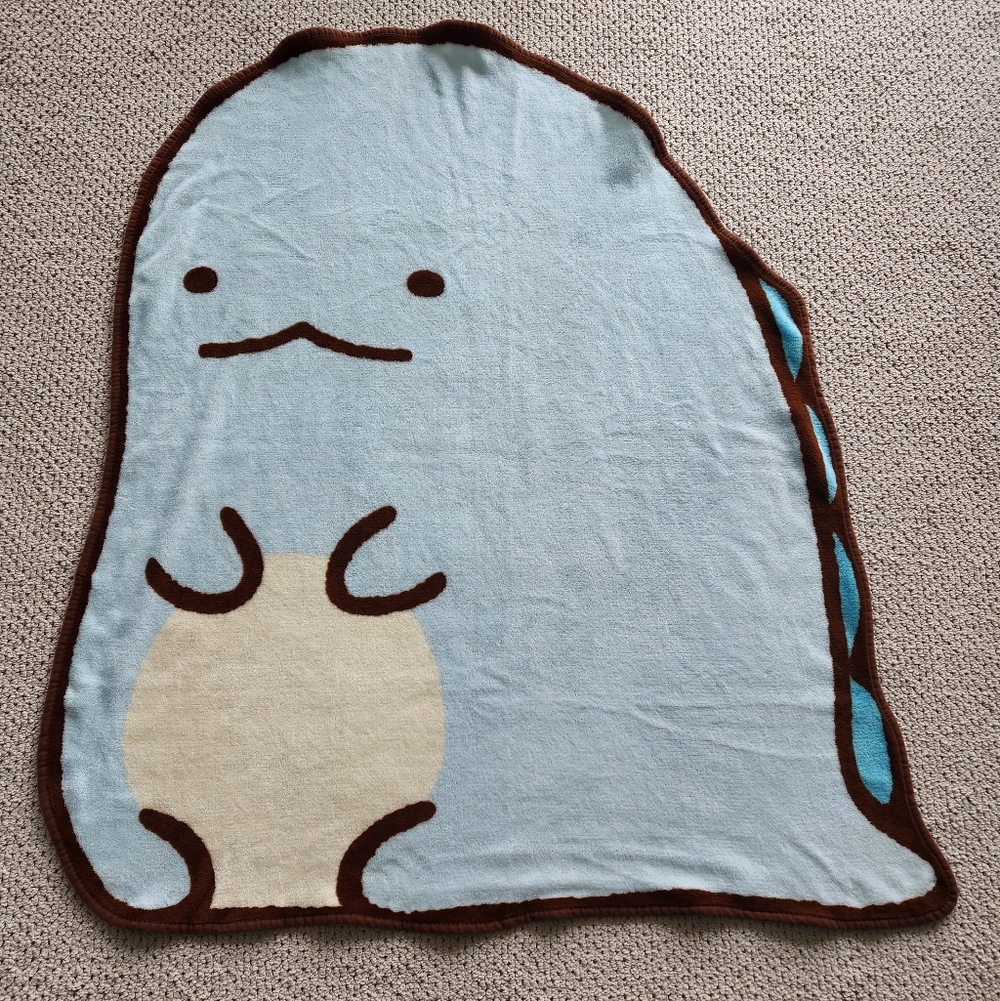 Sumikko Gurashi Tokage Lizard Fleece Die-cut Plush Blanket